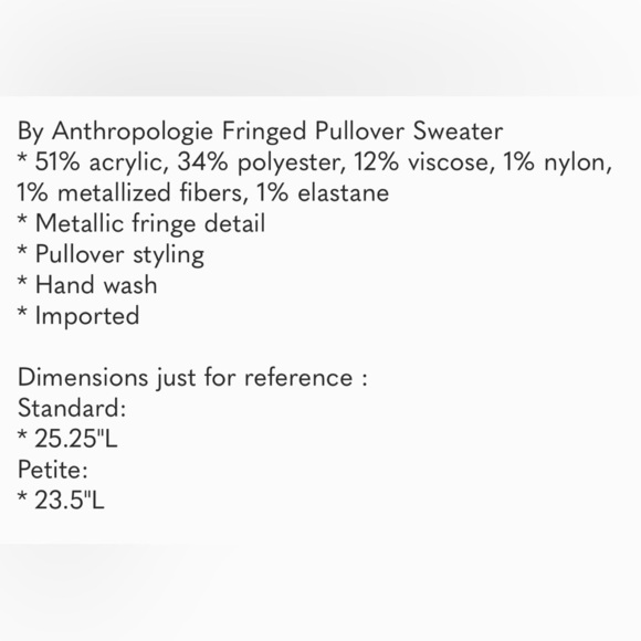 Anthropologie Fringed Pullover Sweater Size Large NWT - Picture 14 of 14
